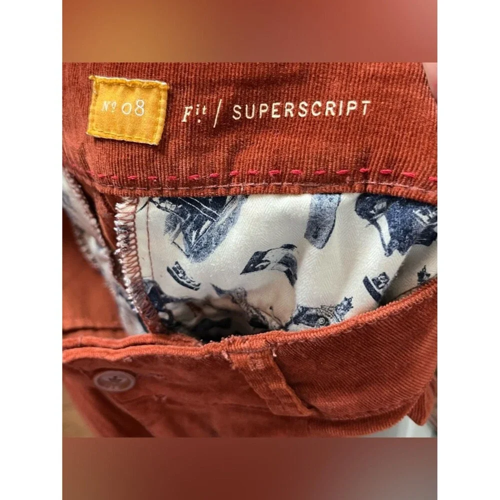 Anthropologie Pilcro Icon Flare Pants Womens 8 Rust Corduroy Mid Rise Retro Boho - Picture 12 of 13